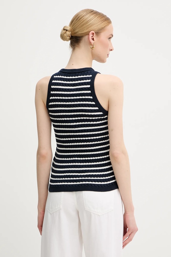Îmbrăcăminte Tommy Hilfiger top feminin din bumbac WW0WW45706 bleumarin