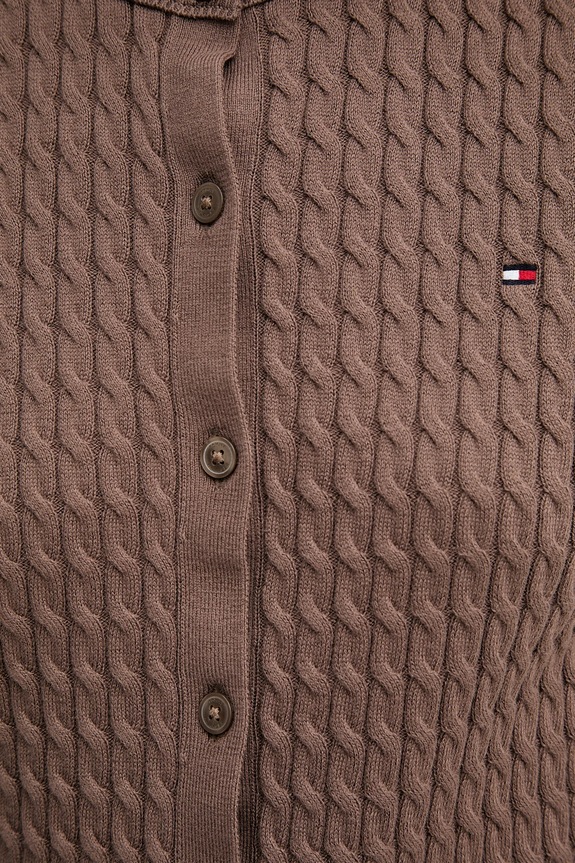 Tommy Hilfiger cardigan din bumbac WW0WW45707 maro