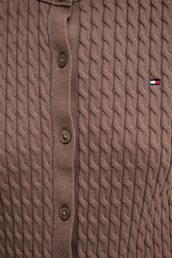 Tommy Hilfiger cardigan din bumbac WW0WW45707 maro
