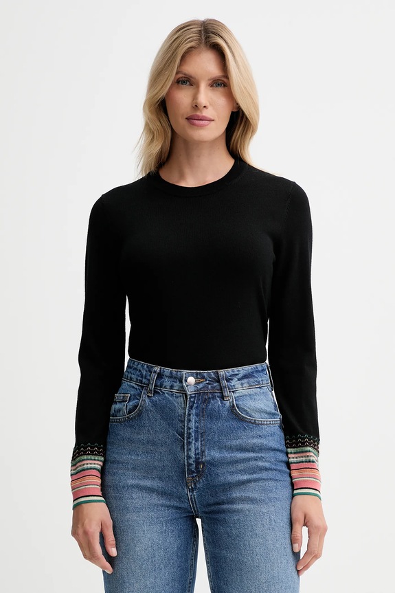 PS Paul Smith pulover de lână subtiri negru W2R.577N.T31327