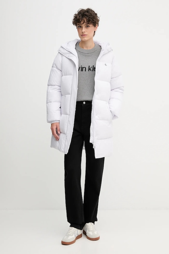 Calvin Klein Jeans sweter bawełniany LV047C311G szary AW25