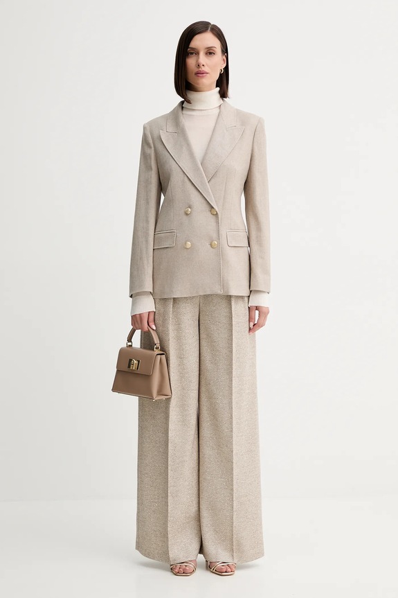 Шерстяной свитер Simona Corsellini A25CPMGE0201 бежевый AW25
