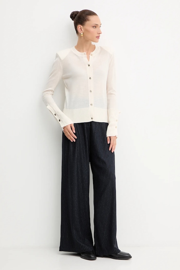 Μάλλινη ζακέτα Simona Corsellini A25CPCRE0201 μπεζ AW25