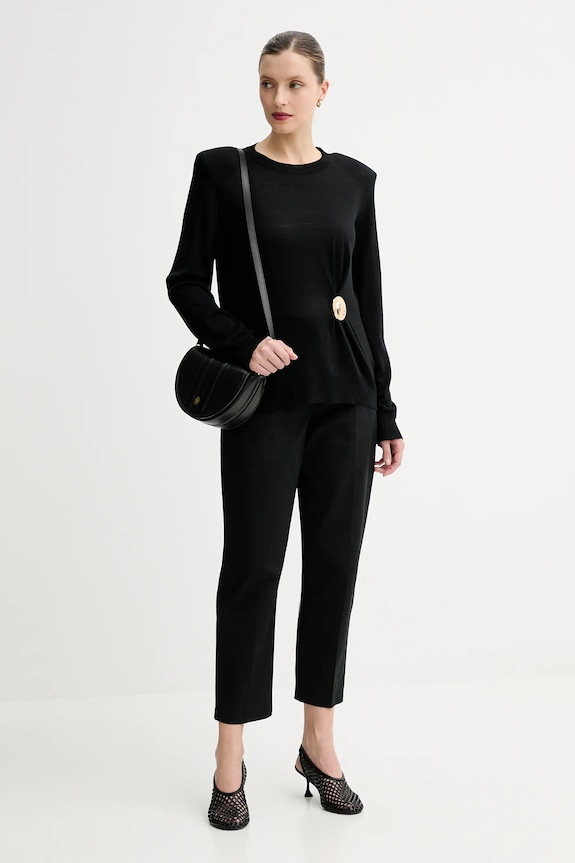 Simona Corsellini sweter wełniany A25CPMGE0301 czarny AW25