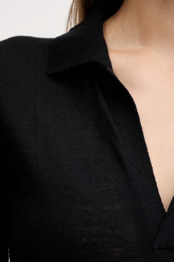 Simona Corsellini polo din lână A25CPMGE0501 negru