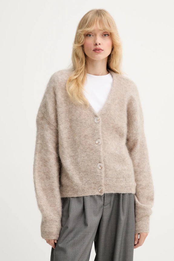 Gestuz cardigan din lână uni bej 10910789