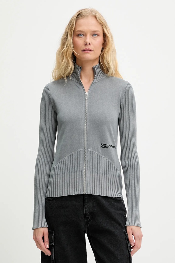 Karl Lagerfeld Jeans cardigan din bumbac subtiri gri A3W18010