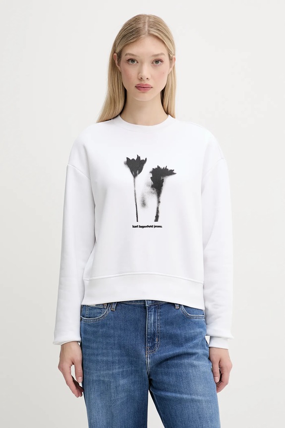 Karl Lagerfeld Jeans felső nyomtatásos fehér A3W20034