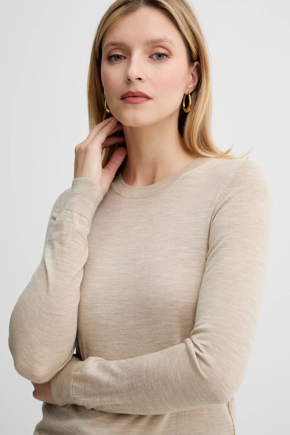 BOSS pulover de lână Ferpina bej 50544987