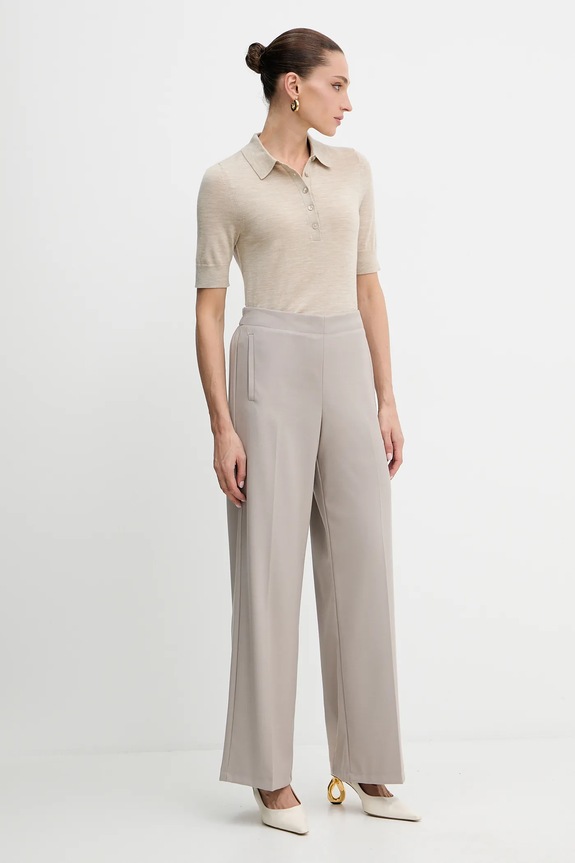 Vlnené polo BOSS Fidenka 50545015 béžová SS26