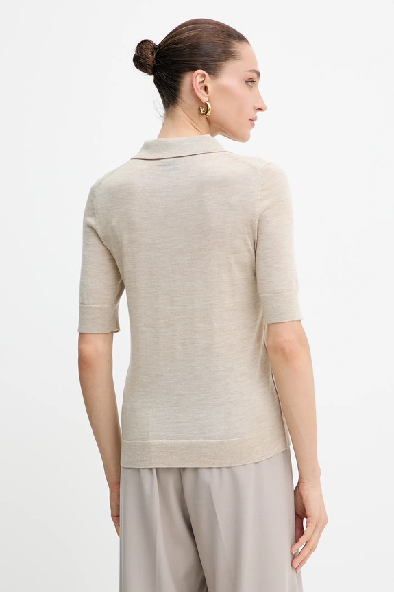 Oblečenie Vlnené polo BOSS Fidenka 50545015 béžová