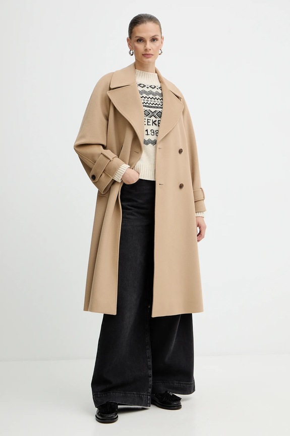 Pulover s dodatkom vune Weekend Max Mara BRIOSO 2525366053600 bež AW25