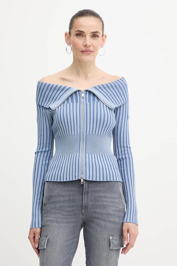 Guess cardigan KATHRYN a maglia fine blu W5YR03.Z30I2