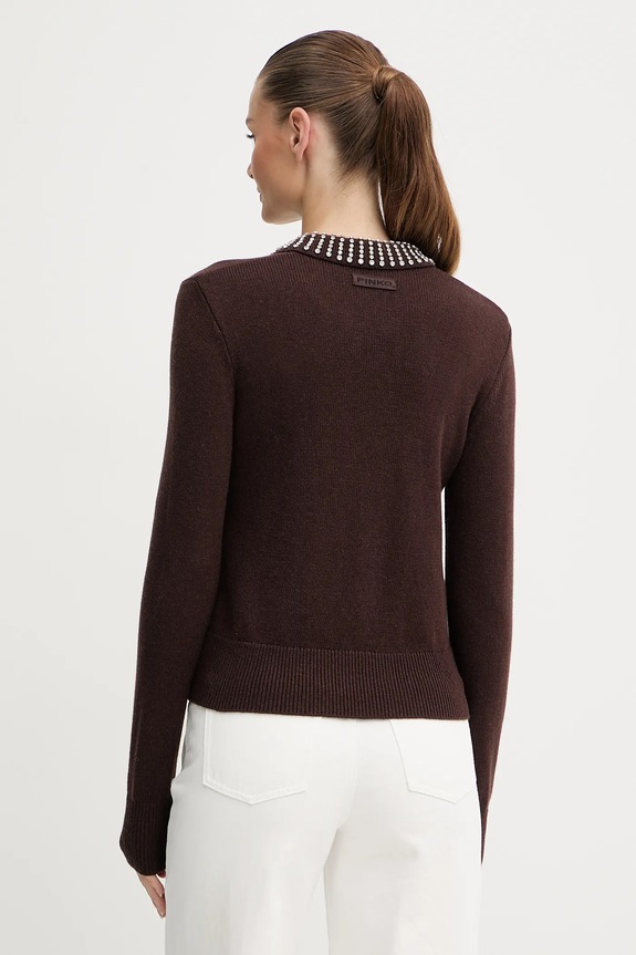 Odzież Pinko sweter z domieszką wełny 105530.A2S4 brązowy