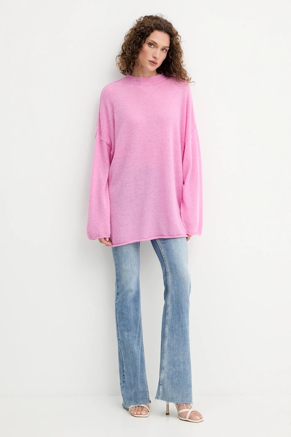 Pinko sweter wełniany 105749.A2UN fioletowy AW25