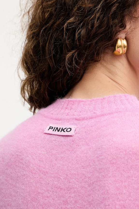 Pinko sweter wełniany 105749.A2UN fioletowy
