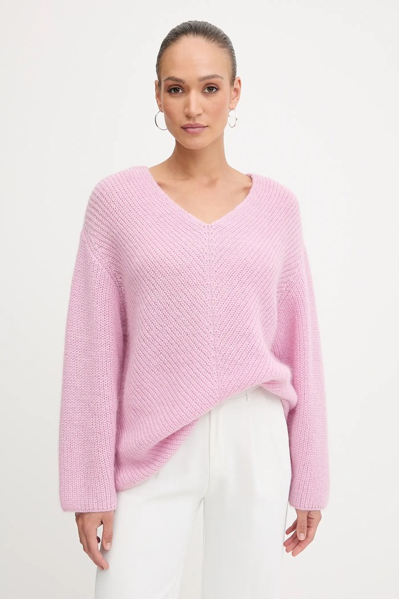 Pinko pulover de lână groase roz 105564.A2S5