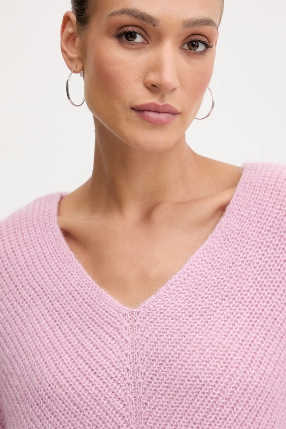 Pinko pulover de lână roz 105564.A2S5