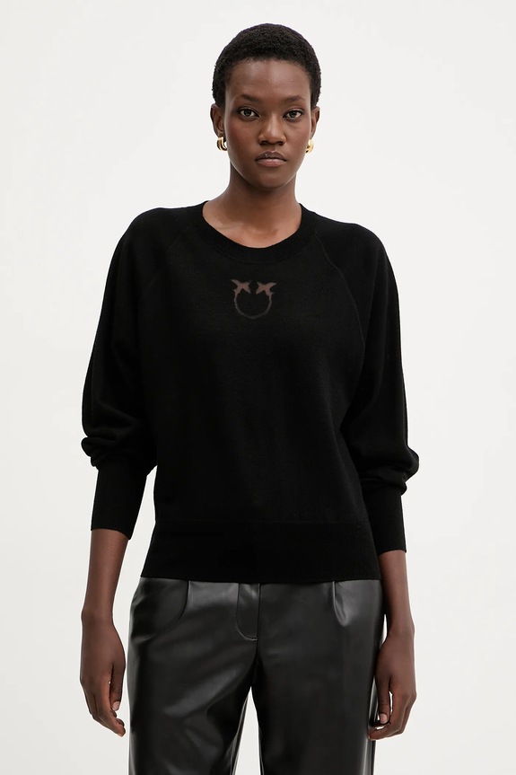 Pinko maglione a maglia fine nero 105417.A18M