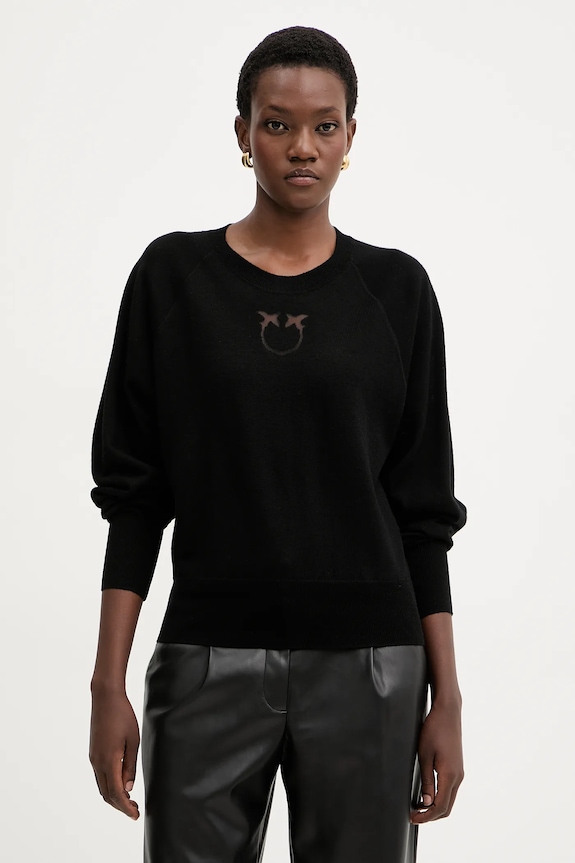 Pinko maglione a maglia fine nero 105417.A18M