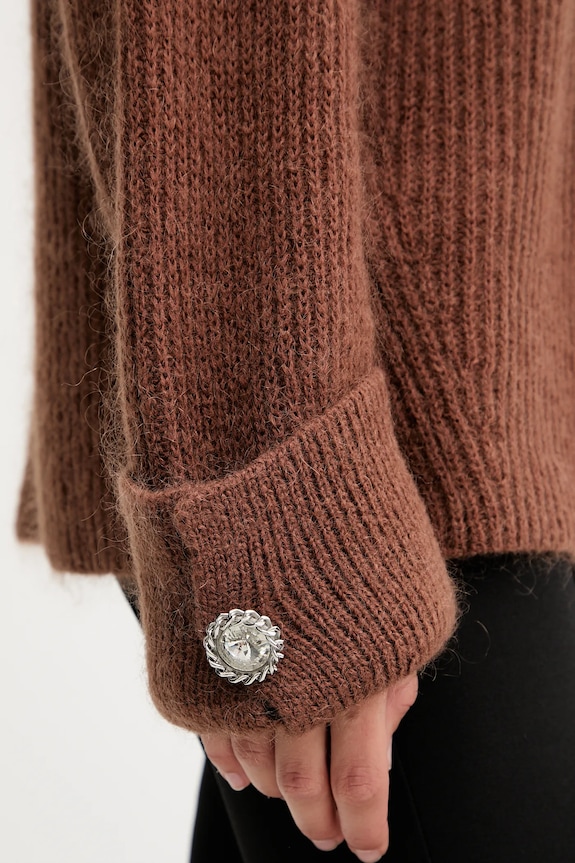Pinko sweter z domieszką wełny 105563.A2S5 brązowy