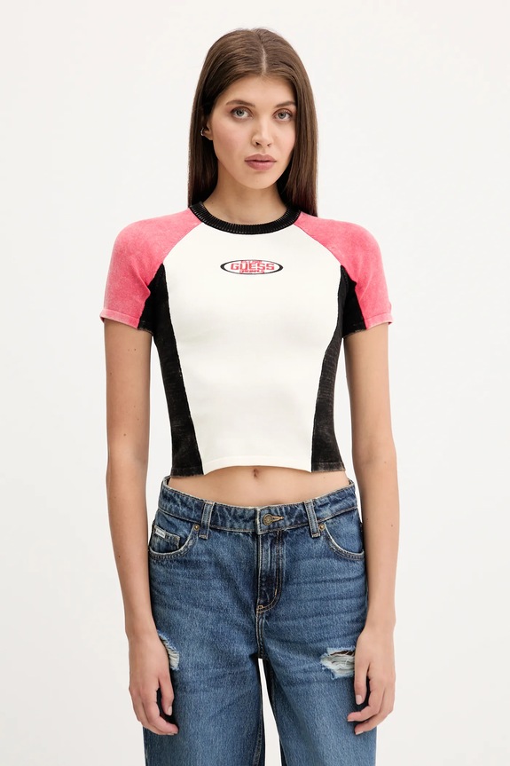 Tričko Guess Originals slim béžová W5YR44.Z2YJ2
