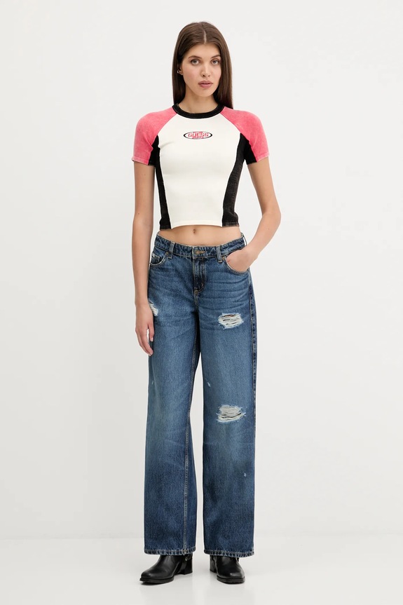 Tričko Guess Originals W5YR44.Z2YJ2 béžová AW25