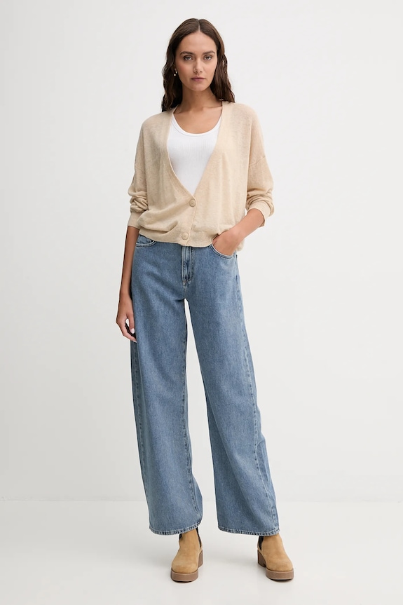 Vlnený kardigán United Colors of Benetton 109PD6056 béžová AW25