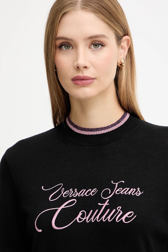 Versace Jeans Couture maglione in lana nero 79HAFM20.CMH62