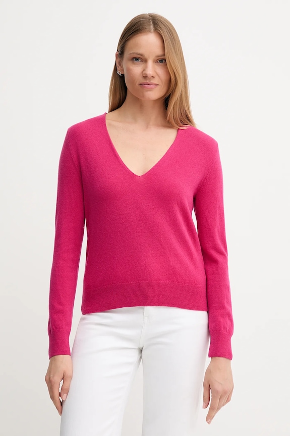 Вовняний светр United Colors of Benetton тонкий рожевий 1002D401Y