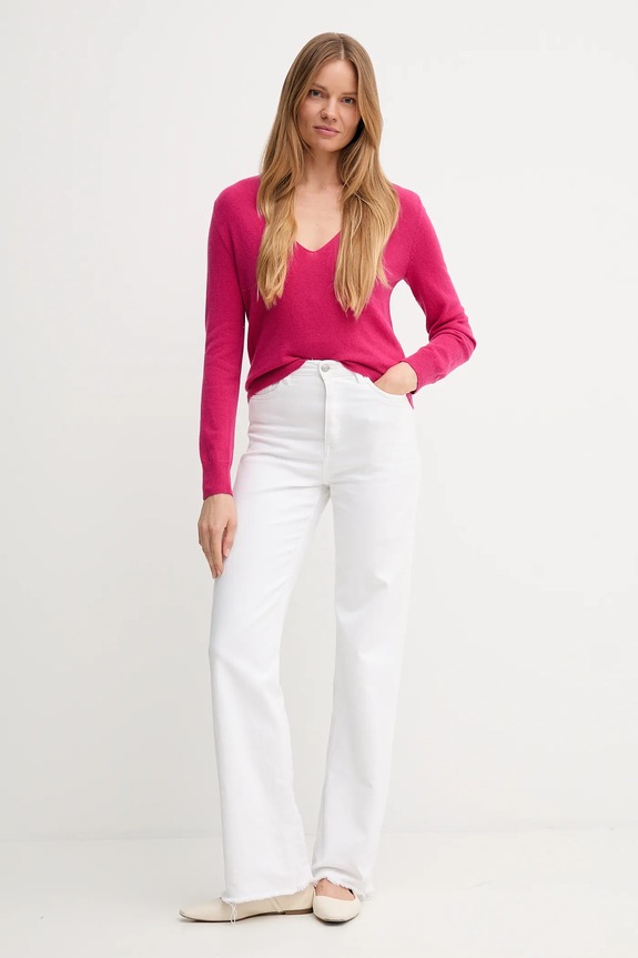 Вовняний светр United Colors of Benetton 1002D401Y рожевий AW25