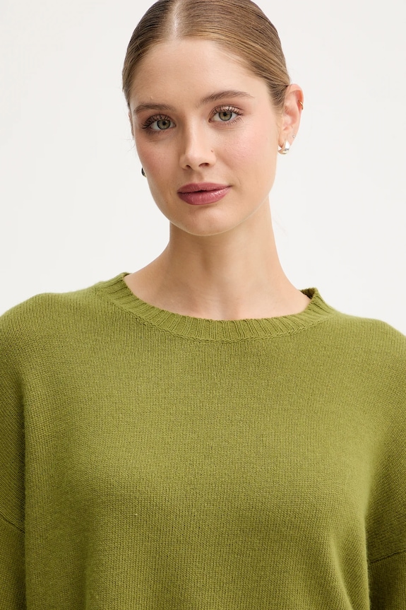 United Colors of Benetton pulover din amestec de lână verde 126WD10E4