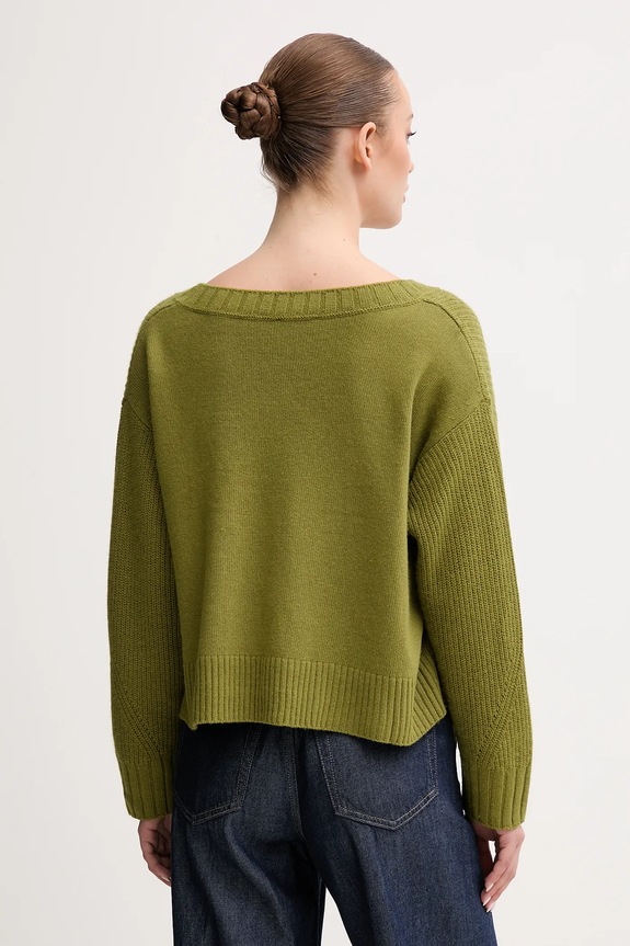 Îmbrăcăminte United Colors of Benetton pulover din amestec de lână 126WD402Z verde