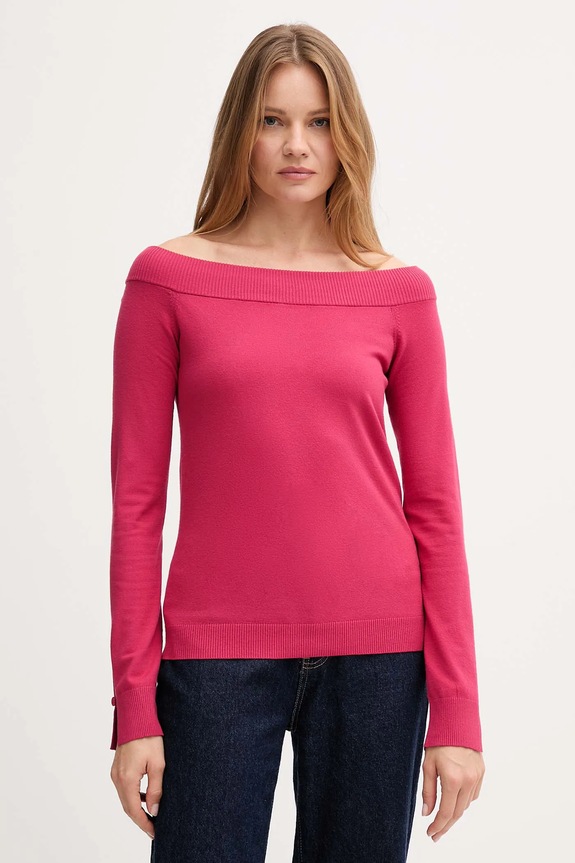 United Colors of Benetton pulóver sima rózsaszín 1W2AD10E0