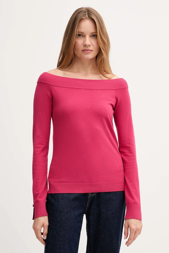 United Colors of Benetton pulóver sima rózsaszín 1W2AD10E0