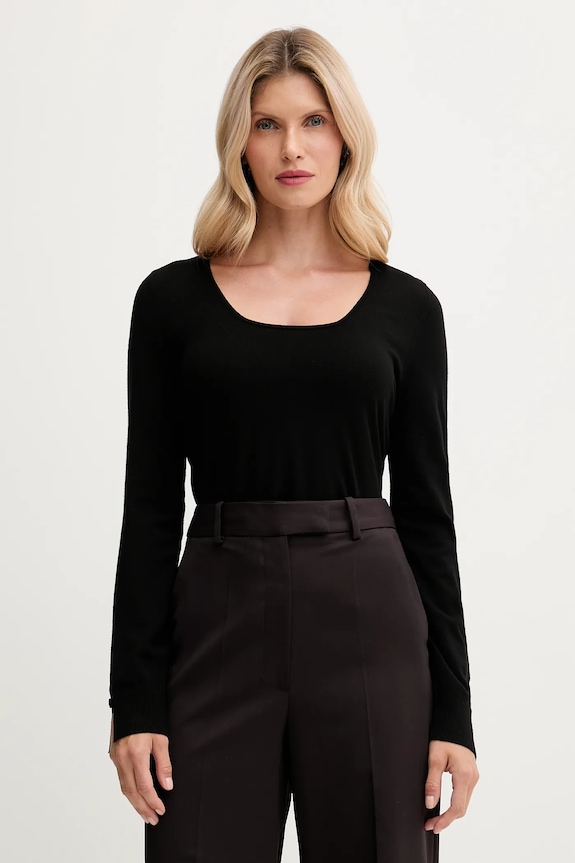 Pulover United Colors of Benetton okrugli crna 1W2AD10E5
