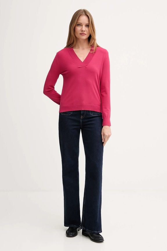 United Colors of Benetton sweter 1W2AD4034 różowy AW25