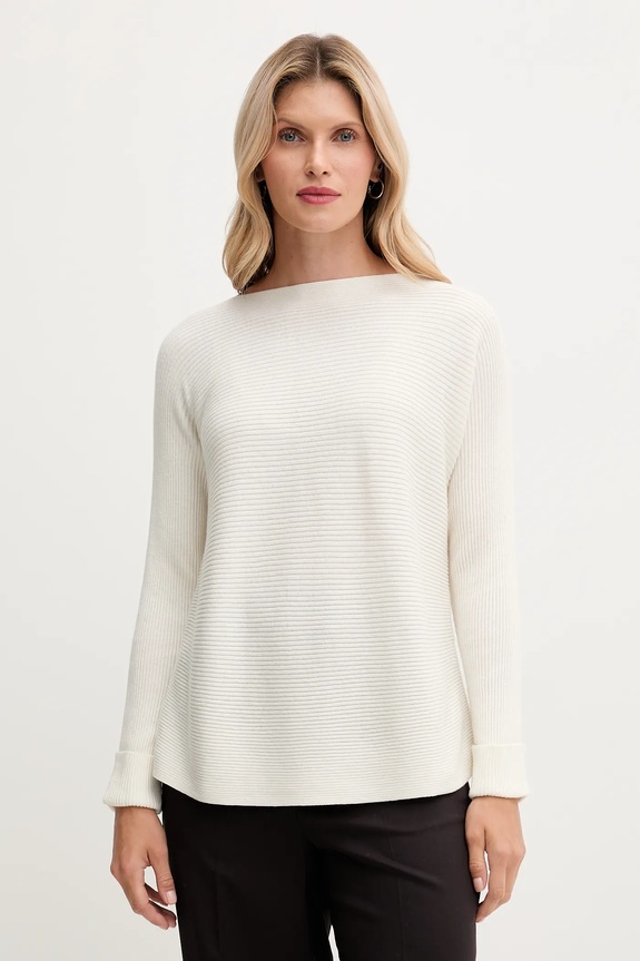 Pulover s dodatkom vune United Colors of Benetton okrugli bež 1Y6SD10CH