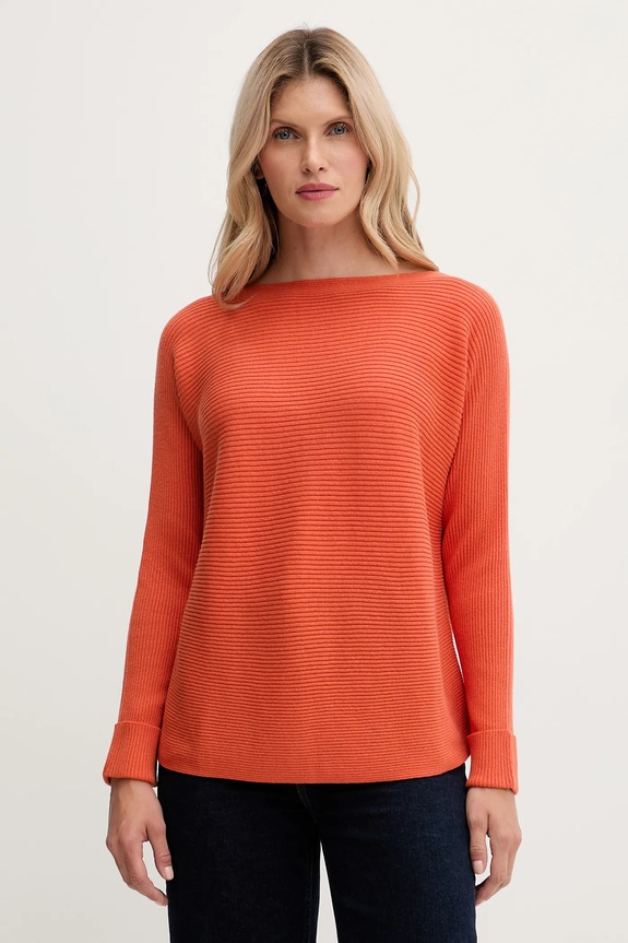 Pulover s dodatkom vune United Colors of Benetton okrugli narančasta 1Y6SD10CH
