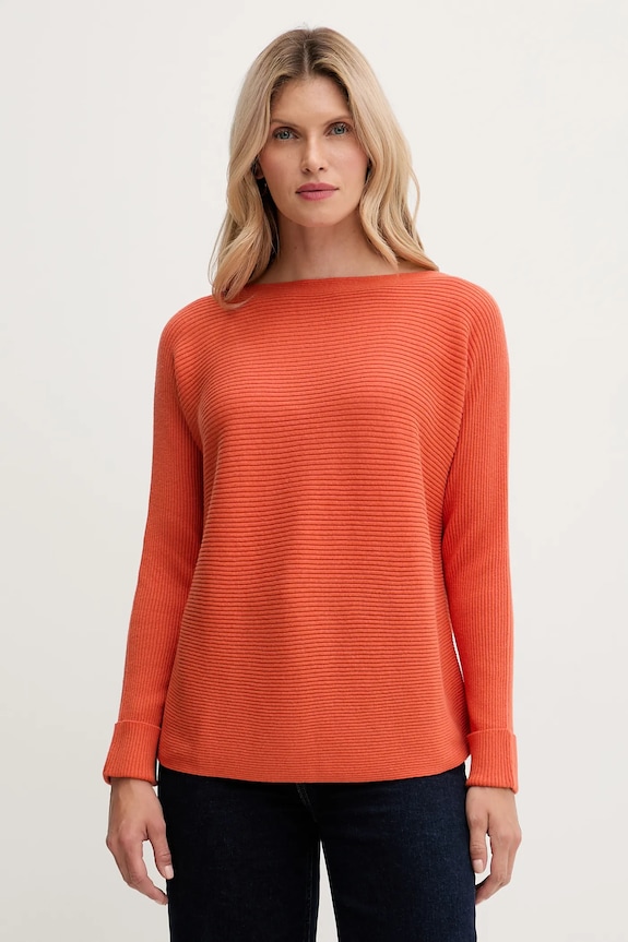 Pulover s dodatkom vune United Colors of Benetton okrugli narančasta 1Y6SD10CH