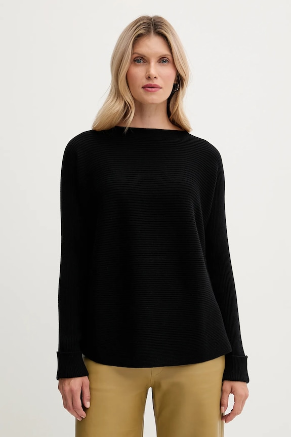 Pulover s dodatkom vune United Colors of Benetton okrugli crna 1Y6SD10CH