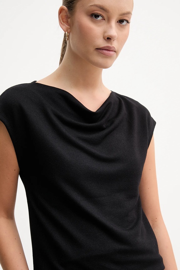 United Colors of Benetton bluzka czarny 31NLD10AS