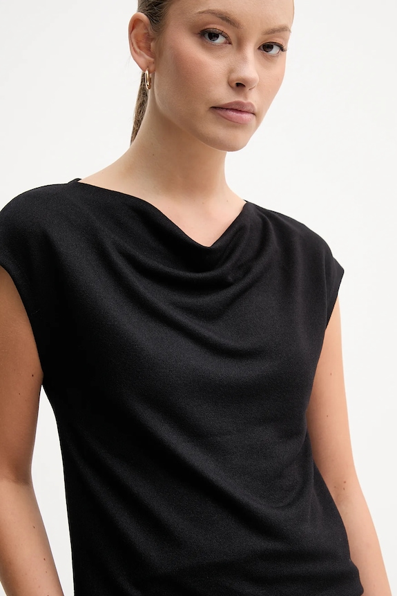 United Colors of Benetton bluzka czarny 31NLD10AS