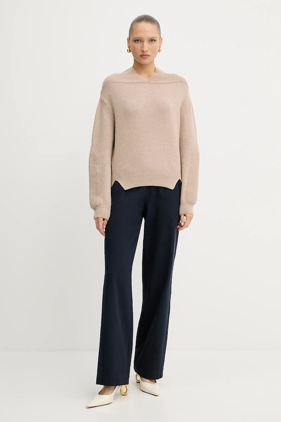 Μάλλινο πουλόβερ Victoria Beckham 1325KJU006421A μπεζ AW25
