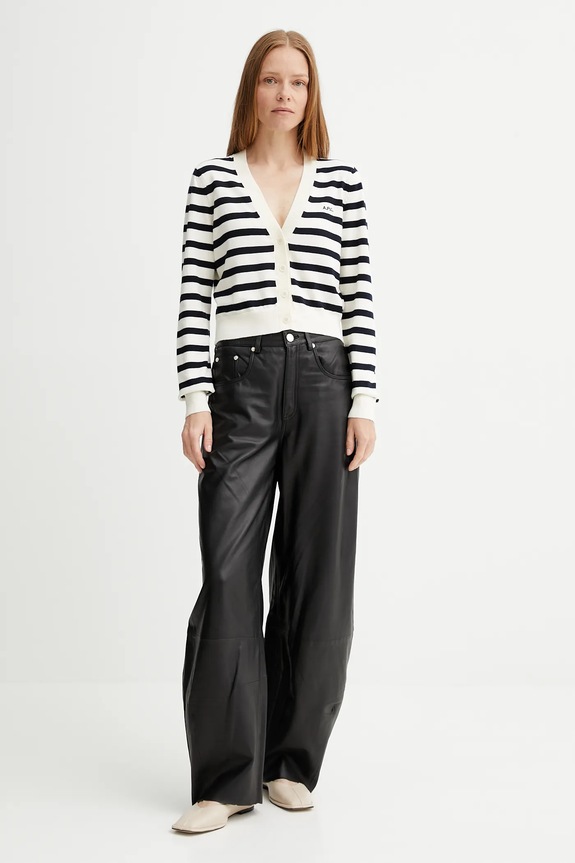A.P.C. pamut kardigán cardigan gaelle COGDK.F22312 bézs AW25