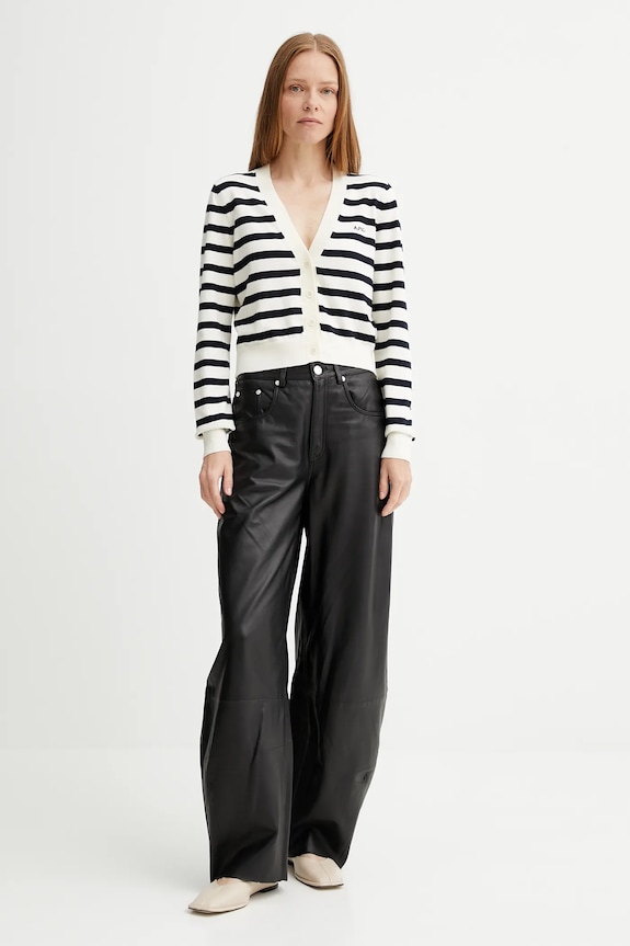 A.P.C. pamut kardigán cardigan gaelle COGDK.F22312 bézs AW25