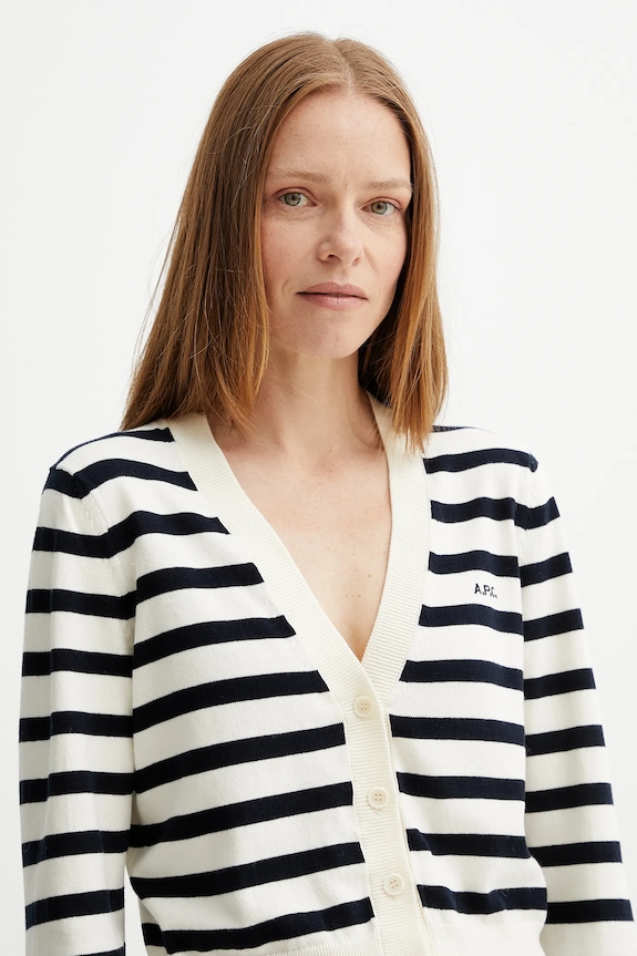 A.P.C. pamut kardigán cardigan gaelle bézs COGDK.F22312