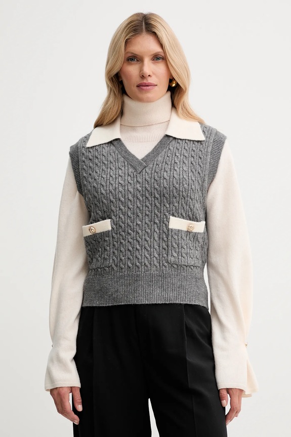 Fracomina vestă grosime medie gri FR25WJ5011K55401