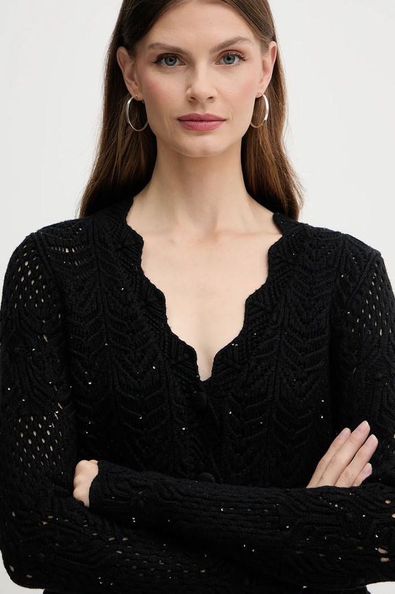 Fracomina cardigan negru FS25WT8016K53801