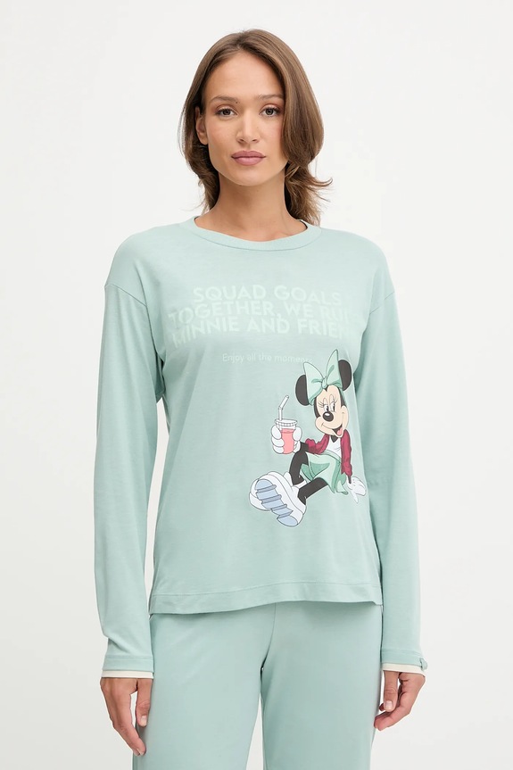 United Colors of Benetton longsleeve de pijama munte turcoaz 3Y5E3M07Q